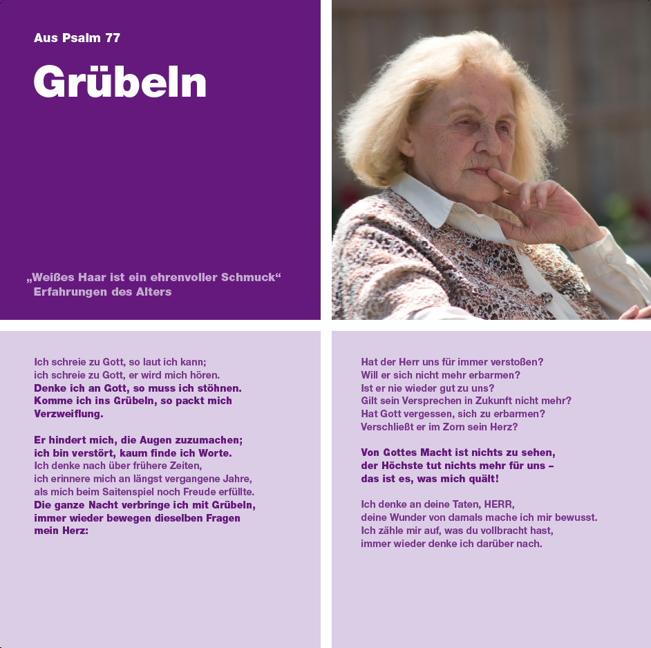 Tafel zur Ausstellung "Erfahrungen des Alters"