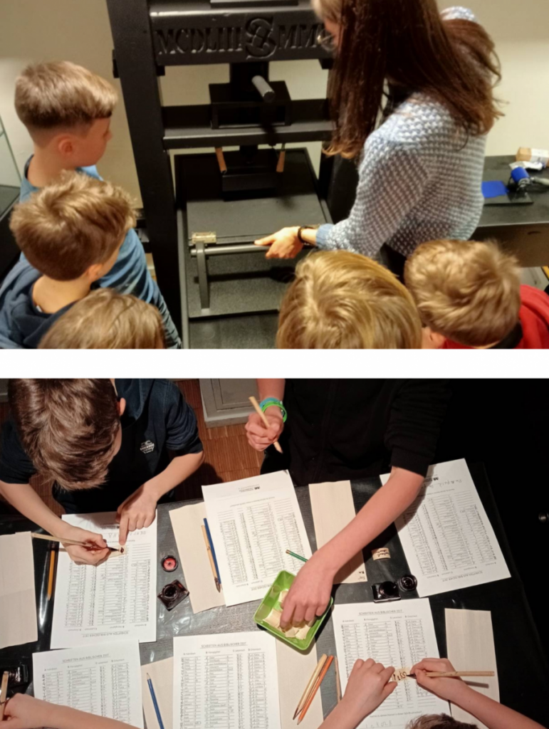 Bei der Druckwerkstatt und der Schreibwerkstatt haben Schülerinnen und Schüler einen interaktiven Zugang zum biblischen Text.